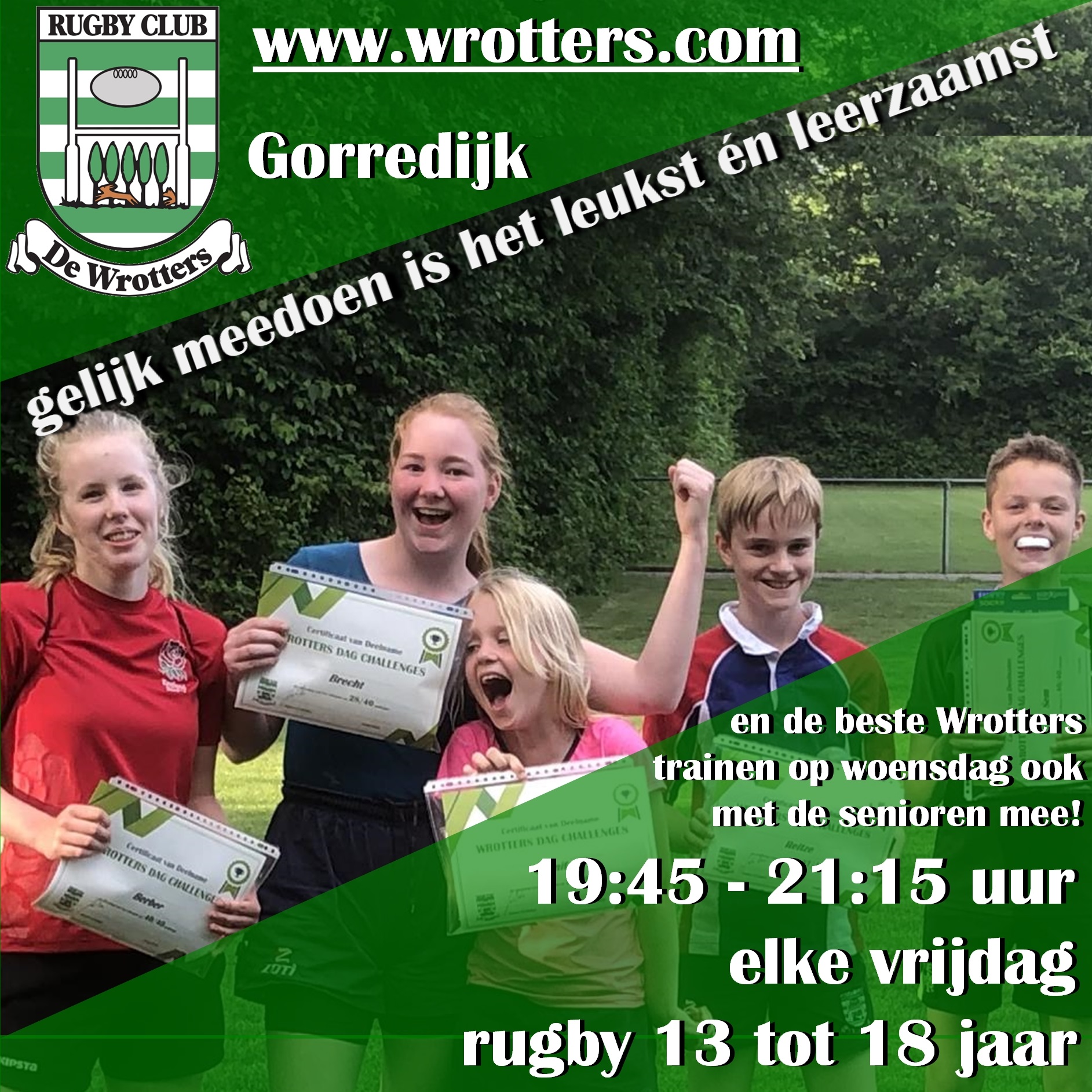 Trainingstijden Jeugd 13-18jr